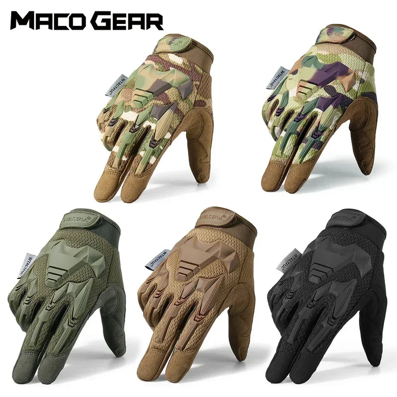 Luva tática multicam camuflada exército combate airsoft bicicleta caminhadas ao ar livre tiro paintball caça luvas de dedo inteiro para homens